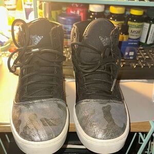 Jordan Black and Gray High-Top Sneakers